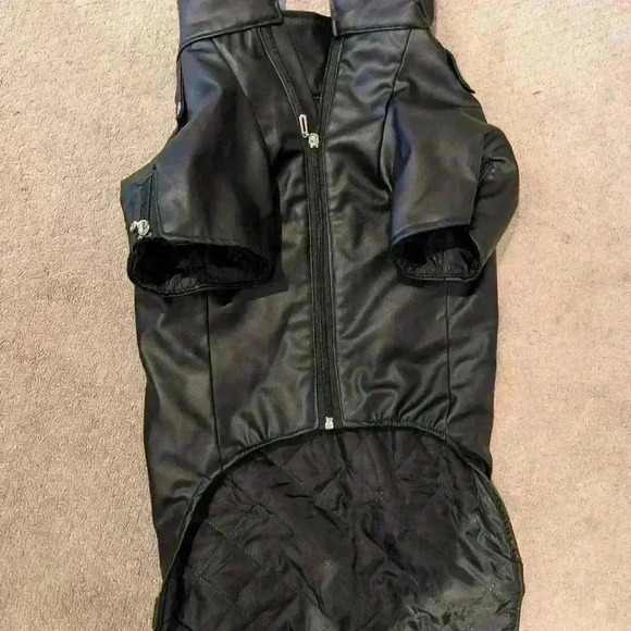 Black leather dog jacket for m L dogs - Picture 4 of 6